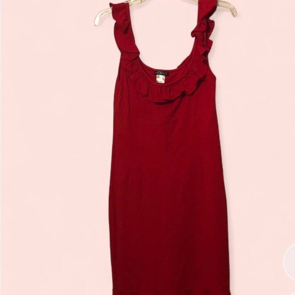 Red Ruffle Dress - Picture 3 of 8